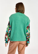 cardigan Essentiel sans manches en mohair mélangé sarcelle