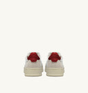 sneakers Autry MEDALIST LOW SNEAKER IN SUEDE E PELLE BIANCA E ROSSO