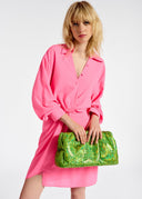Mini robe portefeuille rose néon Essentiel