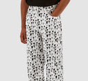 JEAN ALLOVER HEART PANTS - WHITE/BLACK ARTE