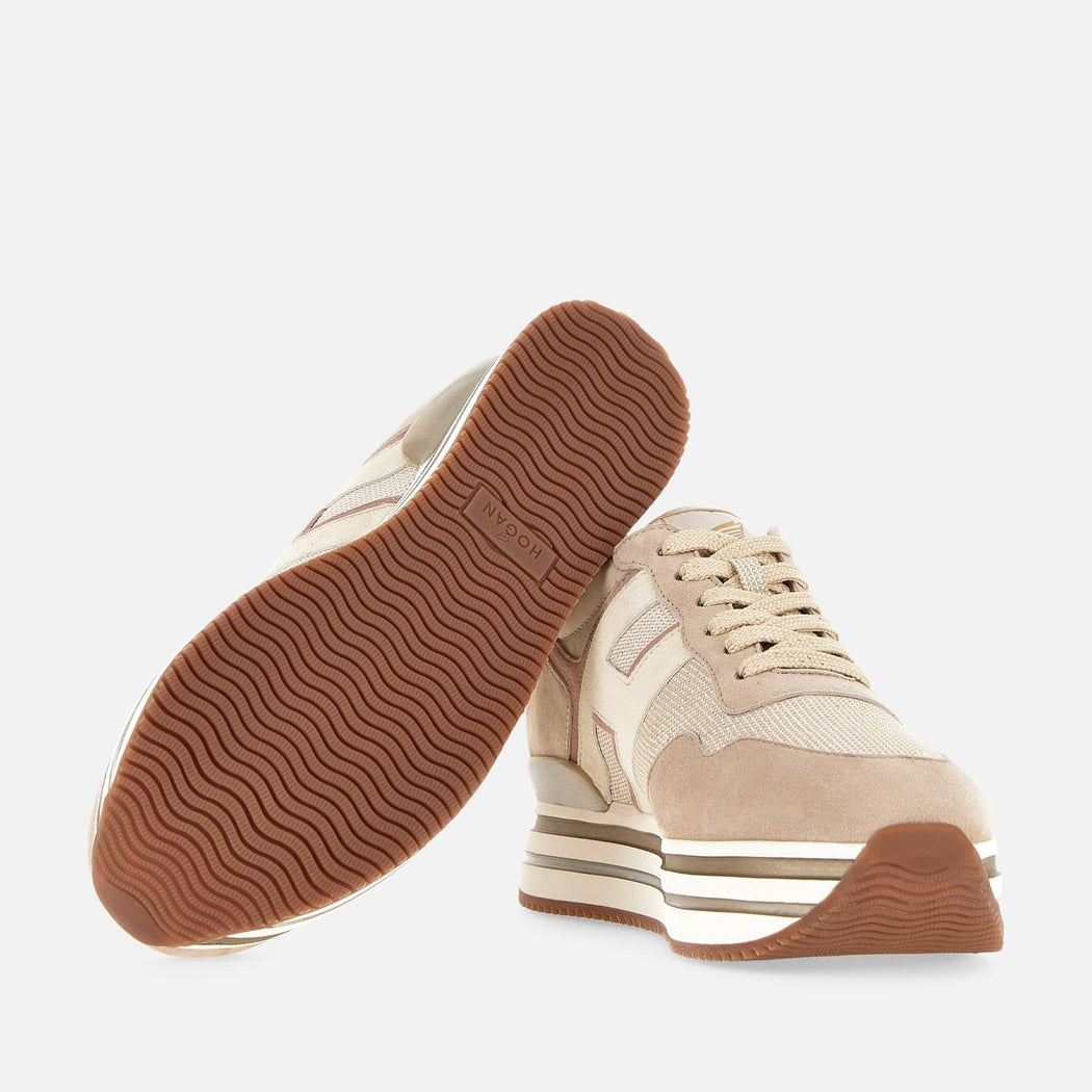 sneakers Hogan Midi H222 Rose Ivoire HENIN