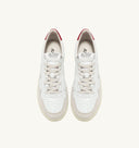 sneakers Autry MEDALIST LOW SNEAKER IN SUEDE E PELLE BIANCA E ROSSO