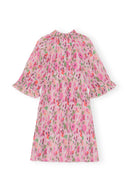 mini-robe à volants en georgette plissée Ganni