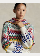 pull Ralph Lauren col cheminée logo en laine mélangée
