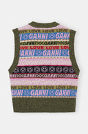 gilet Ganni À COL EN V GRAPHIC