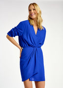 Mini robe portefeuille bleu foncé Essentiel