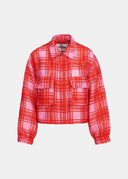 Veste courte à carreaux roses et rouges Essentiel