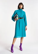 sac Essentiel à bandoulière luisant à rayures bleu, vert et marron
