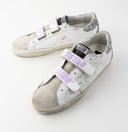 sneakers GOLDEN GOOSE Glitter Argent, Lilas Cuir Blanc & Suède Gris