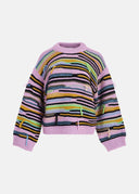 pull Essentiel lilas à rayures effet à l'envers