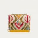 sac Claris Virot  BIG AVA Cuir et velours losanges multicolors