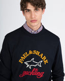 pull PAUL & SHARK Merino wool crew neck with embroidered Logo