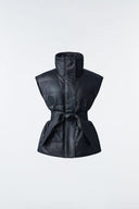 gilet Mackage ZERINA (R) LEATHER DOWN FUNNEL VEST WITH SASH BELT