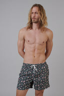 balneaires Fedeli Our swim trunk Madeira - Aloha pattern KAKI