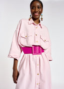 ceinture Essentiel de taille en cuir fuchsia