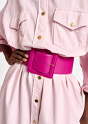 ceinture Essentiel de taille en cuir fuchsia