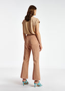 t-shirt Essentiel T-shirt en coton beige avec perles