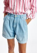 short Essentiel Short boyfriend en denim bleu clair