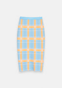 jupe Essentiel Jupe midi en tricot bleu à carreaux