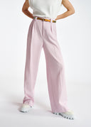 pantalon Essentiel large en coton recyclé et bio lilas