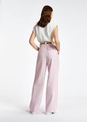 pantalon Essentiel large en coton recyclé et bio lilas