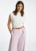 pantalon Essentiel large en coton recyclé et bio lilas