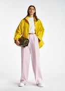 pantalon Essentiel large en coton recyclé et bio lilas