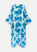 kimono Essentiel fleuri bleu clair, bleu et vert