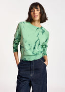 pull Essentiel tie-dye vert menthe et vert foncé