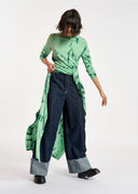 pull Essentiel tie-dye vert menthe et vert foncé