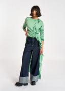 pull Essentiel tie-dye vert menthe et vert foncé