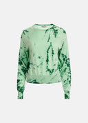pull Essentiel tie-dye vert menthe et vert foncé