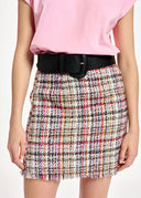 mini-jupe Essentiel en tweed multicolore