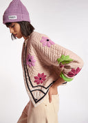 veste Essentiel matelassé blanc cassé à appliqués