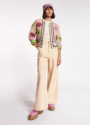 veste Essentiel matelassé blanc cassé à appliqués