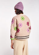 veste Essentiel matelassé blanc cassé à appliqués