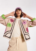 veste Essentiel matelassé blanc cassé à appliqués