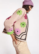veste Essentiel matelassé blanc cassé à appliqués
