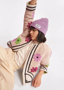 veste Essentiel matelassé blanc cassé à appliqués