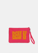 pochette Essentiel dinosaure' à paillettes multicolores