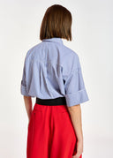 chemise Essentiel  à rayures bleues et blanches avec nœud