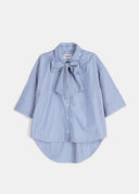 chemise Essentiel  à rayures bleues et blanches avec nœud