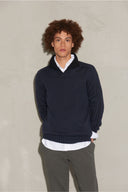 pull a trip in a bag REVERSIBLE JUMPER 'FOGGY MOCK' NAVY