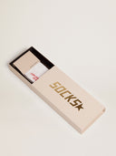 chaussette GOLDEN GOOSE Cotton socks with distressed finishes, red stripes and Golden Goose logo