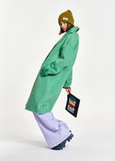 manteaux Essentiel croisé en laine vert menthe
