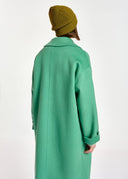 manteaux Essentiel croisé en laine vert menthe