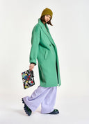 manteaux Essentiel croisé en laine vert menthe
