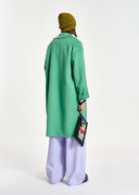 manteaux Essentiel croisé en laine vert menthe