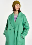 manteaux Essentiel croisé en laine vert menthe