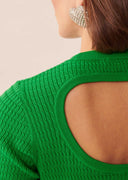 pull Tara Jarmon Pierrina vert émeraude en coton extrafin